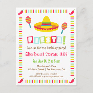 Bunter Sombrero-mexikanische Fiesta scherzt Party Einladung
