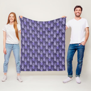 Bunter Sommer-Ananas-Frucht-Blau-Muster Fleecedecke