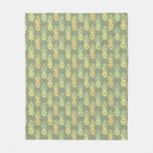 Bunter Sommer-Ananas-Frucht-Grün-Muster Fleecedecke (Vorderseite)
