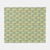 Bunter Sommer-Ananas-Frucht-Grün-Muster Fleecedecke (Vorderseite (Horizontal))