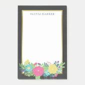 Bunter Sommer-Blumen-u. Imitat-Goldindividueller Post-it Klebezettel (Vorderseite)