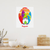 Bunter Sommer des surfenden Gnoms Poster (Küche)