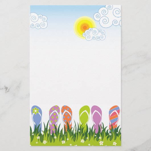 Bunter Sommer drehen Reinfall-Spaß im Sun-Garten Briefpapier (Vorderseite)