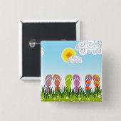 Bunter Sommer drehen Reinfall-Spaß im Sun-Garten Button (Vorne & Hinten)