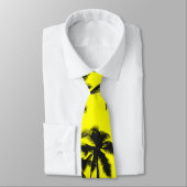 Bunter Sommer-gelbe u. tropische Neonpalmen Krawatte (Gebunden)