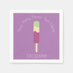 Bunter Sommer-Spaß-Eiscreme-Lutscher Lila Serviette