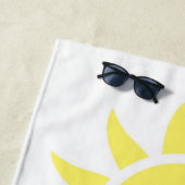 Bunter Sommerzeit-Sonnenschein und Streifen Strandtuch (Beispiel)