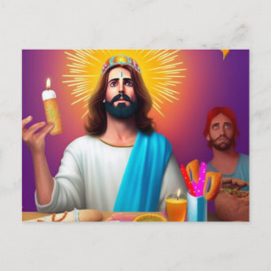 Bunter, sonniger Jesus zu seinem Geburtstag Postkarte