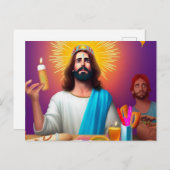 Bunter, sonniger Jesus zu seinem Geburtstag Postkarte (Vorne/Hinten)