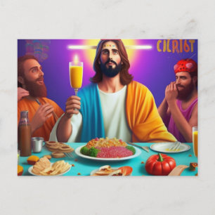 Bunter, sonniger Jesus zu seinem Geburtstag Postkarte