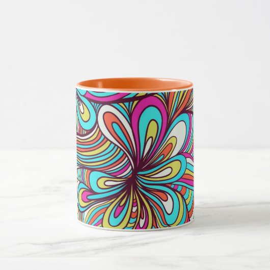 Bunter sortierter psychedelischer Wirbel Tasse (Zentrum)