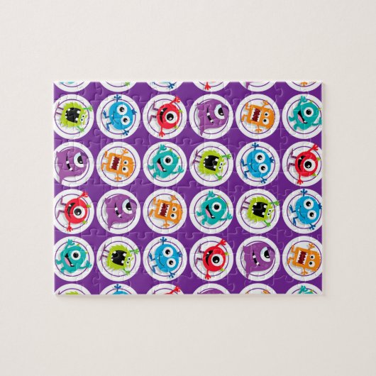 Bunter Spaß-abstraktes Muster scherzt Monster Puzzle (Horizontal)