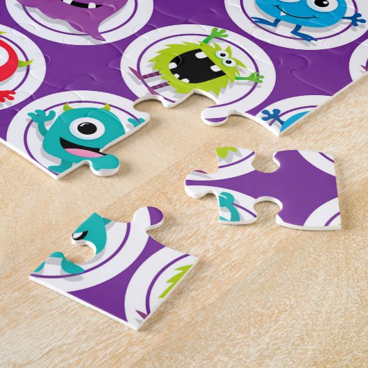 Bunter Spaß-abstraktes Muster scherzt Monster Puzzle (Seite)