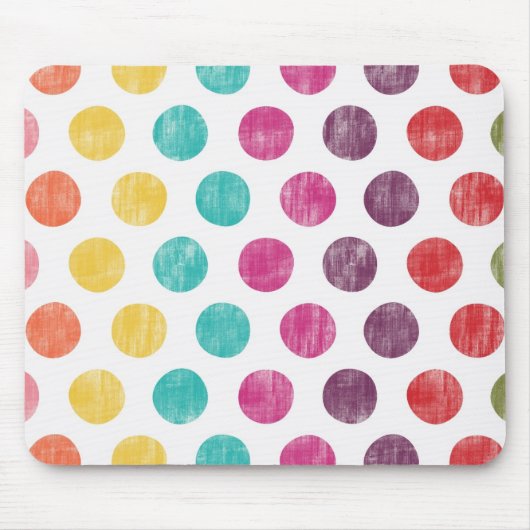 Bunter Spaß-Retro Tupfen-Muster Mousepad (Vorne)