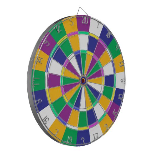 Bunter Spiel-Raum-Dekor mehrfarbig Dartscheibe (Vorderseite Links)