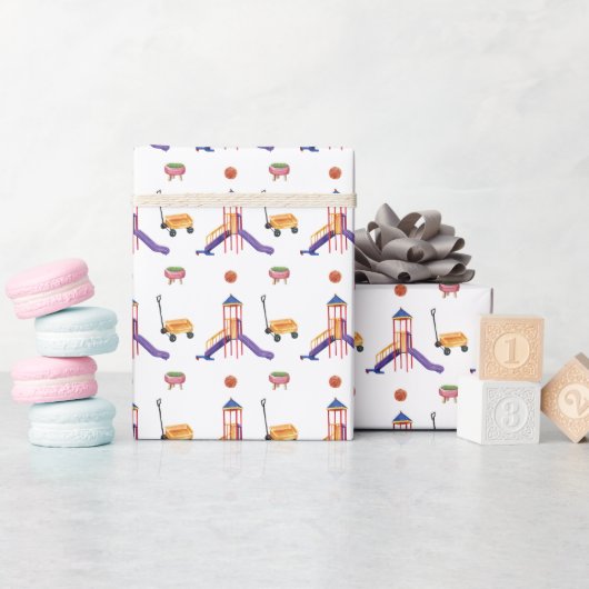 Bunter Spielplatz Geschenkpapier (Babyparty)