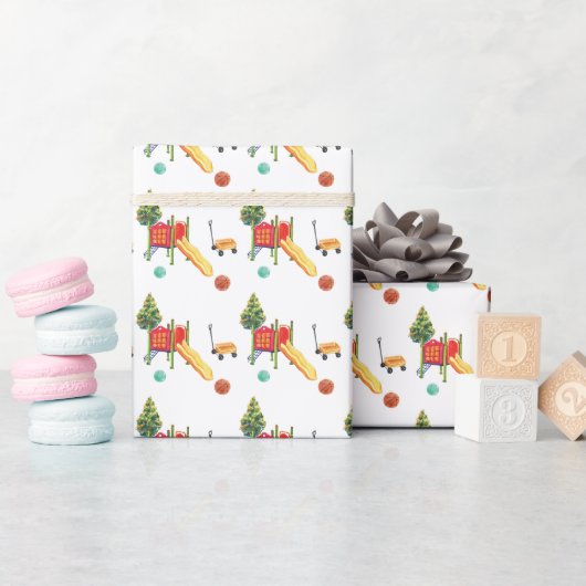 Bunter Spielplatz Geschenkpapier (Babyparty)