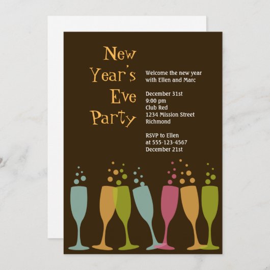 Bunter sprudelnder Feiertag der Einladung (Vorne/Hinten)