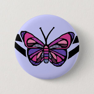 Bunter Stammes- Schmetterlingsknopf Button
