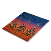Bunter Stammes- Teepees-Kunst Boho Entwurf Fliese (Seite)