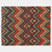 Bunter Stammes- Thunderbird gesponnenes Zickzack Fleecedecke (Vorderseite (Horizontal))