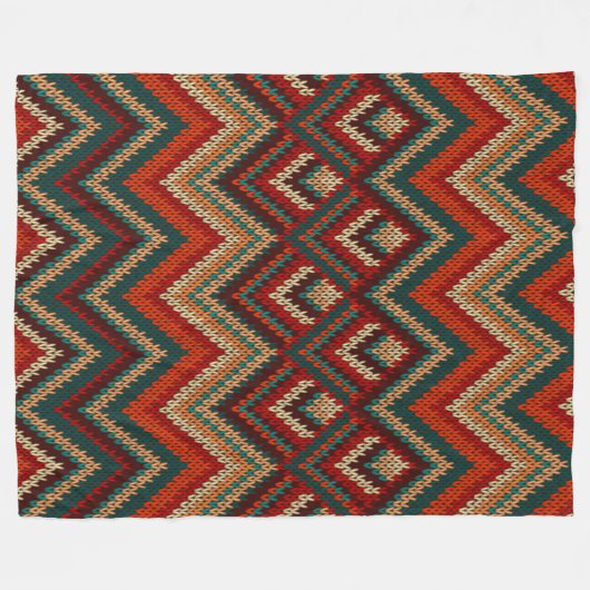 Bunter Stammes- Thunderbird gesponnenes Zickzack Fleecedecke (Vorderseite (Horizontal))