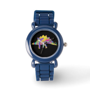 Bunter Stegosaurus Süße Jurazeit Dinosaurier Kunst Armbanduhr