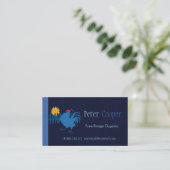 Bunter Strecken-Hahn-Bio Landwirtschaft Visitenkarte (Stehend Vorderseite)