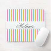 Bunter Streifen-Muster-individueller Name Mousepad (Mit Mouse)