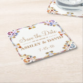 Bunter Strudel-GrenzSave the Date Untersetzer (angewinkelt)