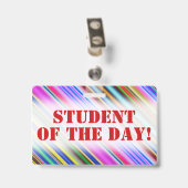Bunter "STUDENT des TAGES!" Motivierend Abzeichen Ausweis (Back with Clip)