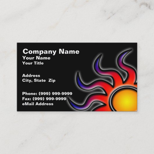 Bunter Sun auf einem schwarzen Hintergrund Visitenkarte (Vorderseite)