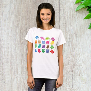 Bunter süßer Eulenmuster T-Shirt