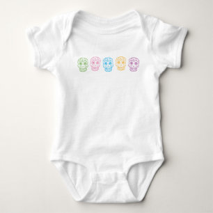 Bunter Tag der toten Schädel Baby Strampler