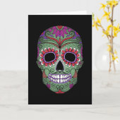 Bunter Tag des toten Schmutz-Zuckerschädels Karte (Gelbe Blume)