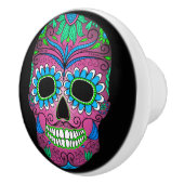 Bunter Tag des toten Schmutz-Zuckerschädels Keramikknauf (Rechts)