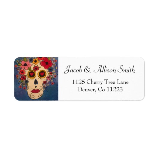 Bunter Tag des Toten Zuckerschädels mit Blume (Vorne)