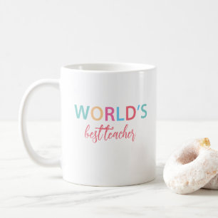 Bunter Tasse 'Weltbester Lehrer'