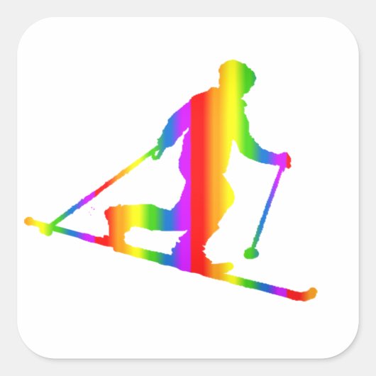 Bunter Telemark Regenbogen Aufkleber (Vorderseite)