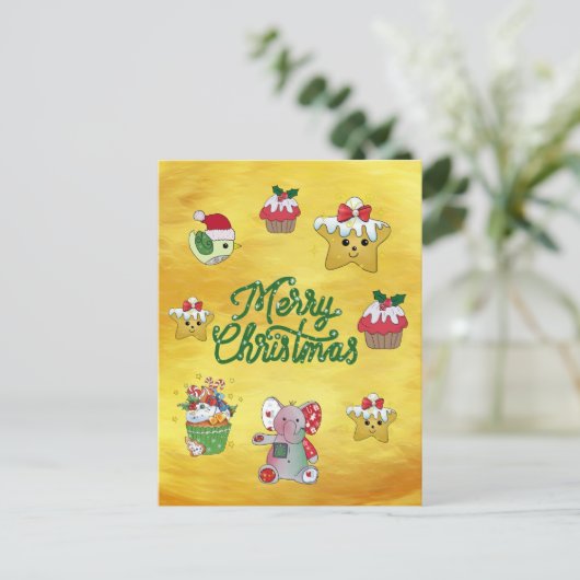 Bunter Teller Postkarte (Stehend Vorderseite)