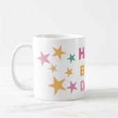 Bunter Text und Sterne zum Geburtstag Kaffeetasse (Links)
