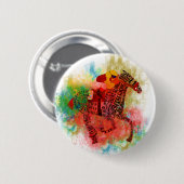 Bunter Thoroughbred in der Typografie Button (Vorne & Hinten)
