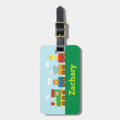 Bunter Tier-Zug für Kinder Gepäckanhänger (Vorderseite vertikal)