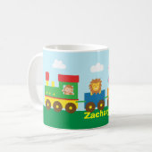 Bunter Tier-Zug für Kinder Kaffeetasse (Vorderseite Links)