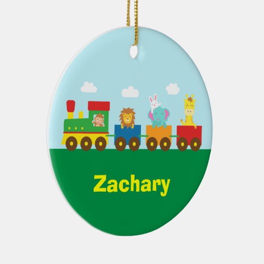 Bunter Tier-Zug für Kinder Keramikornament (Rechts)