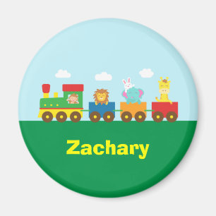 Bunter Tier-Zug für Kinder Magnet