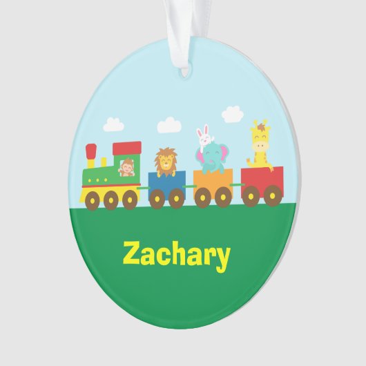 Bunter Tier-Zug für Kinder Ornament (Vorderseite)