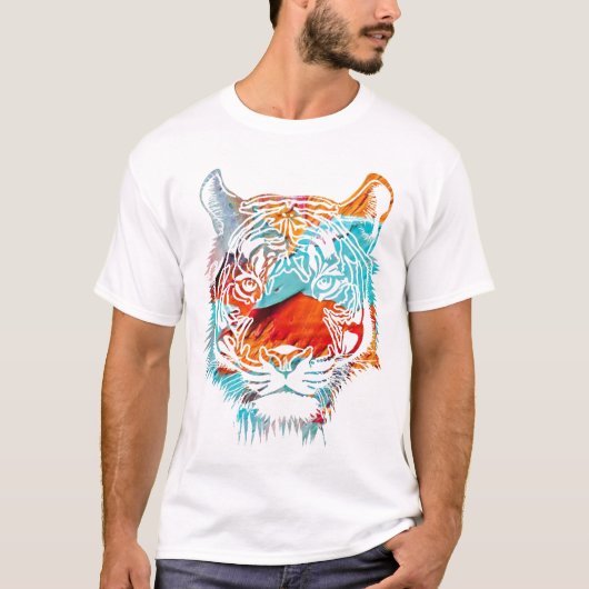 Bunter Tiger T-Shirt (Vorderseite)
