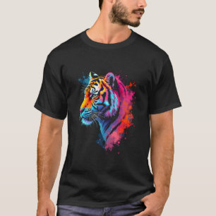 Bunter Tigerkopf T-Shirt