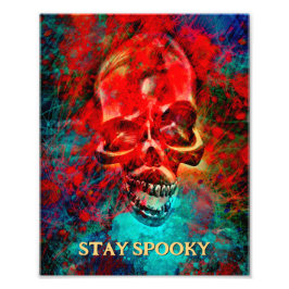 Bunter Totenkopf. Bleib Spooky Fotodruck